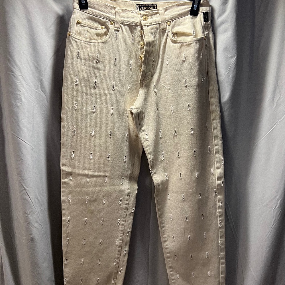 VERSACE CREAM JEANS
